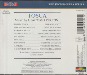 Puccini / Milanov / Björling / Warren / Leinsdorf: Tosca 2CD (Käyt)