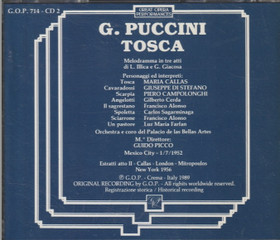Puccini / Callas /Di Stefano /Campolonghi / Picco: Tosca 2CD (Käyt)