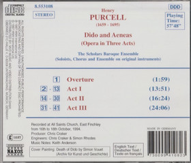 Purcell / The Scholars Baroque Ensemble: Dido and Aeneas CD (Käyt)