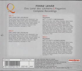 Franz Lehár: Das Land Des Lächelns 4CD (Käyt)