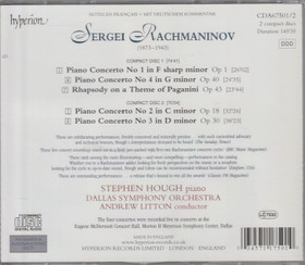 Rachmaninov / Hough: The Piano Concertos /Paganini Rhapsody 2CD (Käyt)