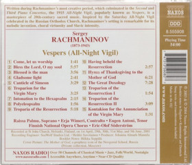 Rachmaninov: Vespers CD (Käyt)