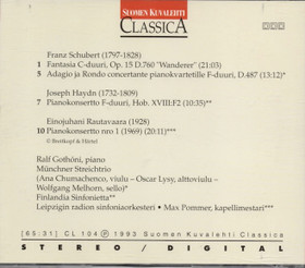 Ralf Gothóni: Schubert, Haydn, Rautavaara CD (Käyt)