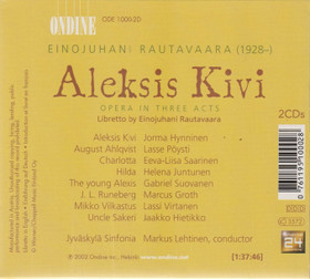 EinoJuhani Rautavaara: Aleksis Kivi (Opera In Three Acts) 2CD (Käyt)