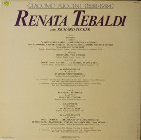 Renata Tebaldi: Canta Puccini LP (Käyt)