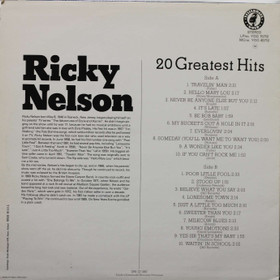 Ricky Nelson: 20 Greatest Hits LP (Käyt)