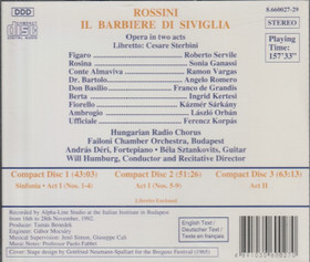 Rossini / Servile /Ganassi / Humburg: Il Barbiere Di Siviglia 3CD Käyt