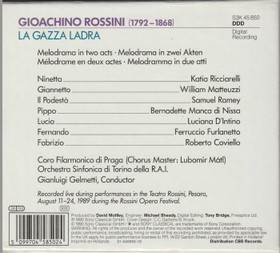 Rossini / Gianluigi Gelmetti: La Gazza Ladra 3CD Box (Käyt)