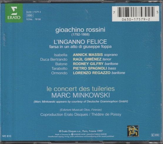 Rossini / Massis / Gimenez / Gilfrey / Minkowski: L'Inganno Felice CD 