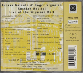 Inese Galante & Roger Vignoles: Russian Recital At Wigmore Hall CD 