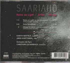 Kaija Saariaho /Karita Mattila: Notes On Light /Orion / Mirage CD Käyt