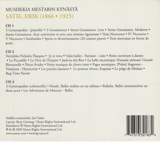 Satie: Musiikkia mestarin kynästä 3CD Box (Käyt)