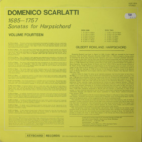 Scarlatti / Rowland: Sonatas For Harpsichord Volume Fourteen LP (Käyt)