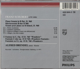 Schubert / Alfred Brendel: Sonata In B Flat, D.960 / Fantasia In C. CD