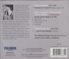Schubert / Mahler / Kokkonen: Death And The Maiden CD (Käyt)