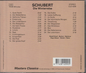 Schubert / Knoll / Steuer: Die Winterreise CD (Käyt)