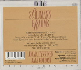 Schumann / Brahms / Hynninen / Gothóni: Dichterliebe CD (Käyt)
