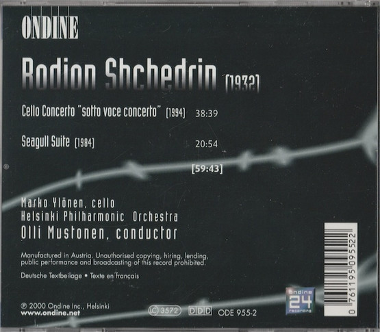 Shchedrin / Olli Mustonen: Cello Concerto / Seagull Suite CD (Käyt)