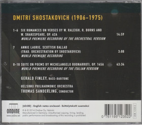 Shostakovich / Gerald Finley / Thomas Sanderling: Six Romances CD Käyt