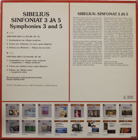 Sibelius / Paavo Berglund: Sinfoniat 3 ja 5. LP (Käyt)