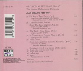 Sibelius: Sir Thomas Beecham Conducts Sibelius CD (Käyt)