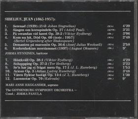 Jean Sibelius / Jorma Panula: The Orchestral Songs CD (Käyt)