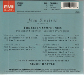 Sibelius / Rattle: The Seven Symphonies / The Oceanides etc. 4CD Box 