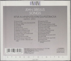 Sibelius / Ritva Auvinen / Gustav Djupsjöbacka: Songs CD (Käyt)