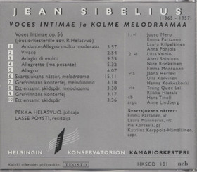 Sibelius /Lasse Pöysti /Helasvuo: Voces Intimae & Kolme melodraamaa CD