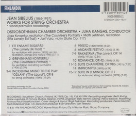 Sibelius / Juha Kangas: Works For String Orchestra CD (Käyt)