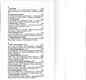 V/A: Siellä jossakin - sota-ajan lauluja 5. MC (Käyt)