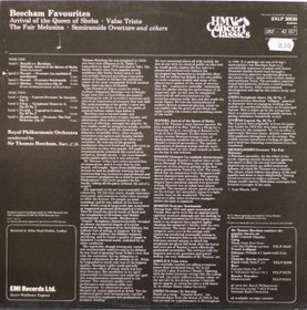 Sir Thomas Beecham: Beecham Favourites LP (Käyt)