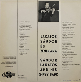 Sándor Lakatos and His Gipsy Band: Budapest At Night LP (Käyt)
