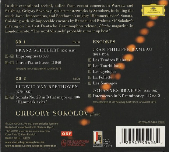 Sokolov: Schubert // Beethoven 2CD (Käyt)