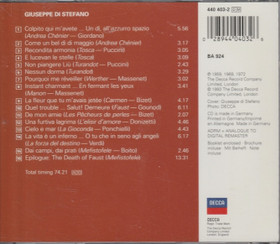 Giuseppe di Stefano / Puccini / Verdi / Boito: Grandi Voci CD (Käyt)