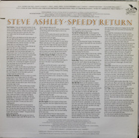 Steve Ashley: Speedy Return LP (Käyt)