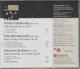 Steven Isserlis: Plays Kabalevsky, Mendelssohn And Brahms CD (Käyt)