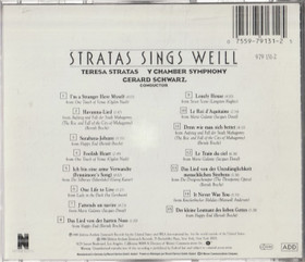 Stratakis / Y Chamber Symphony /Schwarz: Stratas Sings Weill CD (Käyt)