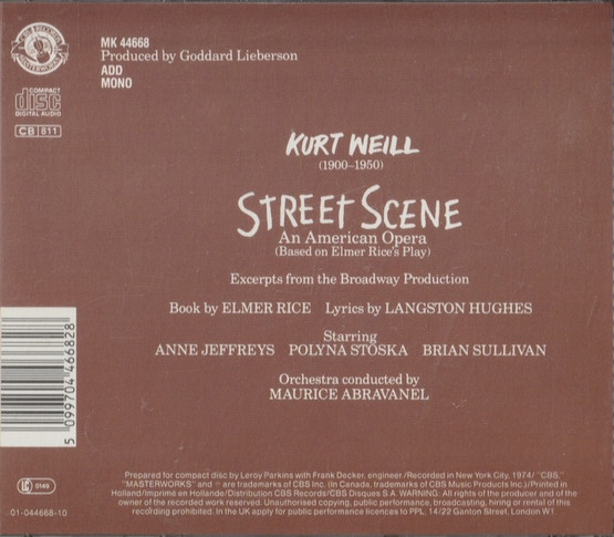 Kurt Weill: Street Scene CD (Käyt)