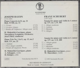 Haydn / Schubert / Minkofski-Garrigues: Piano Concerto in D. CD (Käyt)