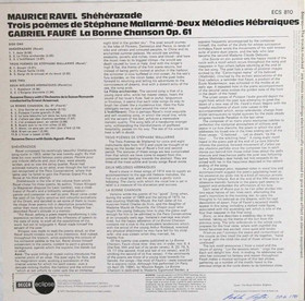 Suzanne Danco: Ravel / Fauré LP (Käyt)