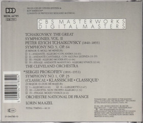 Tchaikovsky / Prokofiev: Symphony No. 5 / Symphony No. 1. CD (Käyt)