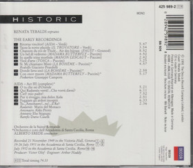 Renata Tebaldi: The Early Recordings (1949-1952) CD (Käyt)