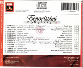 Carreras / Pavarotti /Domingo: Tenorissimi - Mondiale '90. CD (Käyt)