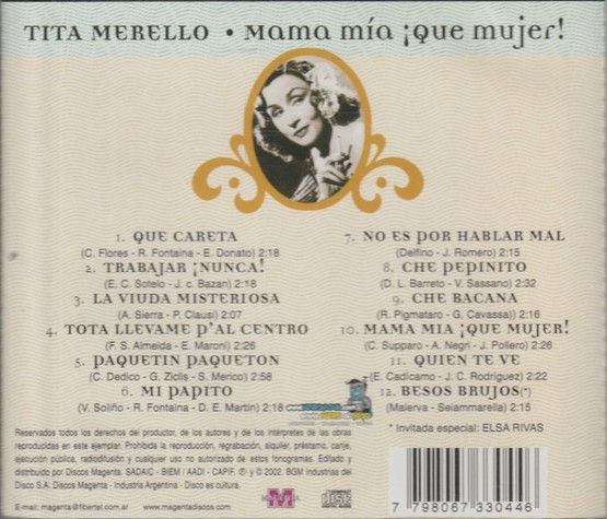 Tita Merello: Mama Mia iQue Mujer! CD (Käyt)