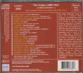 Tito Schipa: The Complete 1924-1925 Recordings, Vol. 2. CD (Käyt)