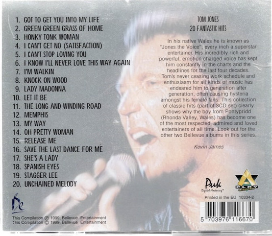 Tom Jones: 20 Fantastic Hits CD (Käyt)