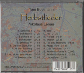 Toni Edelmann: Herbstlieder CD (Käyt)