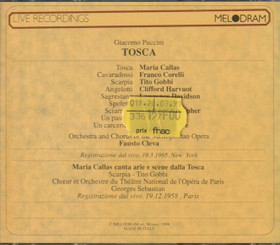 Puccini / Callas / Corelli / Gobbi / Cleva: Tosca 2CD (Käyt)