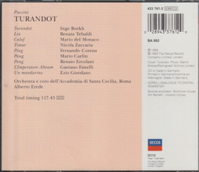 Puccini / Borkh / Tebaldi / Alberto Erede: Turandot 2CD (Käyt)